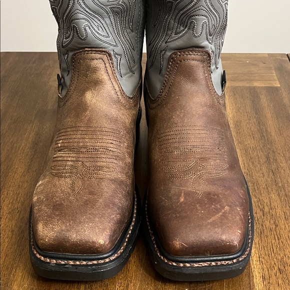 Men’s JUSTIN Tanker Steel Toe Western Work Boots Cowboy Style WK2102 Size 10.5D - Picture 5 of 16